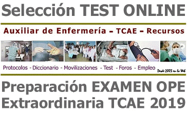 Recopiolatorio de TEST ONLINE para la preparacin del Examen de la OPE Extraordinaria TCAEs 2019