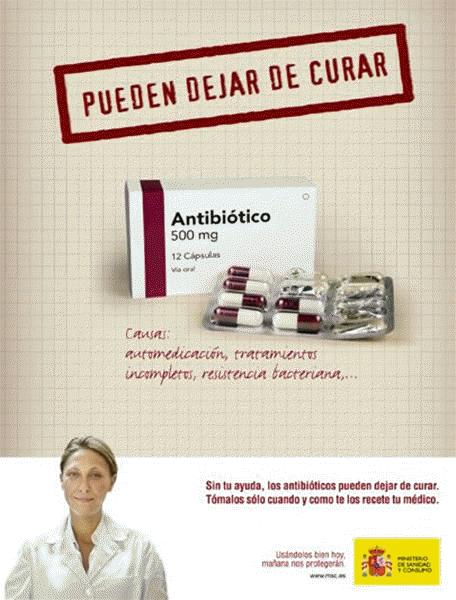 Cartel antibióticos Ministerio de Sanidad