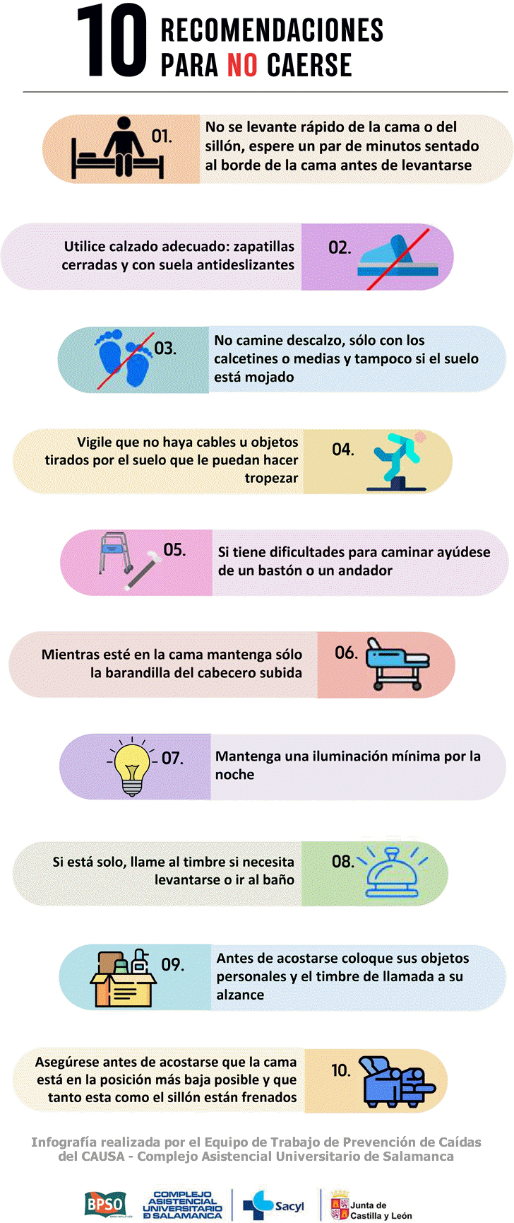 10 RECOMENDACIONES PARA NO CAERSE