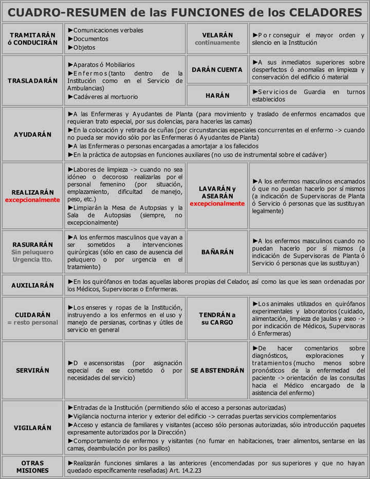 Cuadro-Resumen Funciones de los Celadores