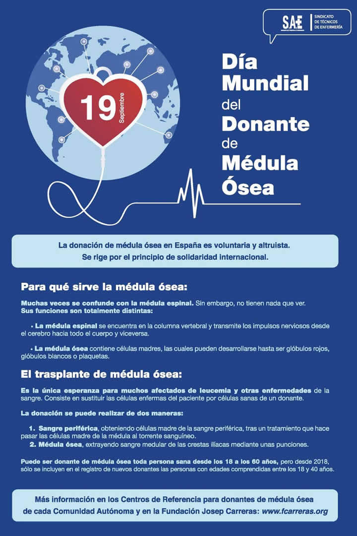 19-Septiembre... DA MUNDIAL DEL DONANTE DE MDULA SEA