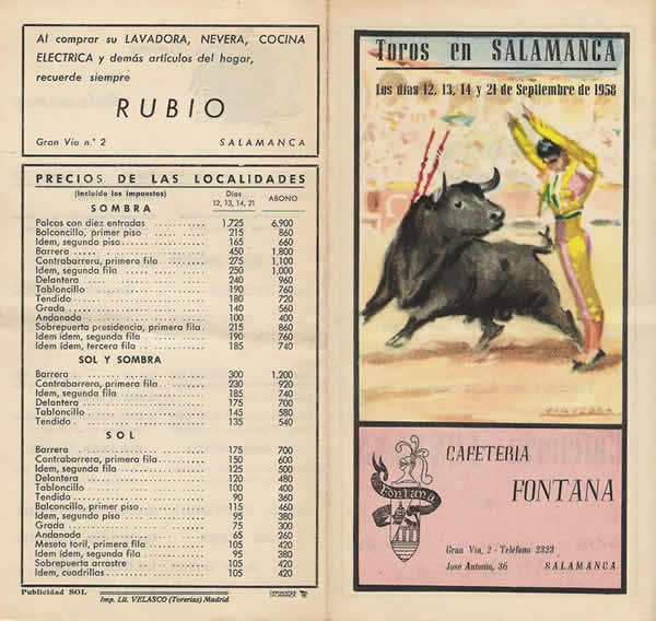 Cartel Feria de Salamanca 1958