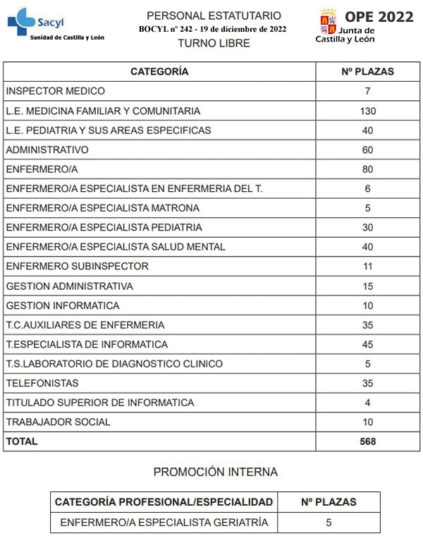 Relámpago Escalera Enredo OPEs SACYL 2019-2020 - Bolsa Abierta y Permanente SACYL - OposSanidad