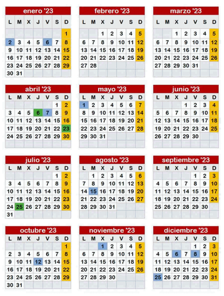 CALENDARIO LABORAL 2023