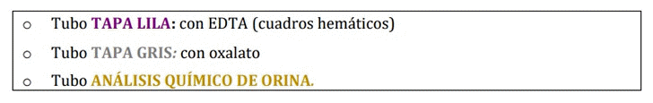 TIPOS DE TUBOS PARA LA TOMA DE MUESTRAS