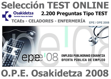 2.200 Preguntas TIPO TEST de TCAEs, CELADORES y ENFERMERÍA